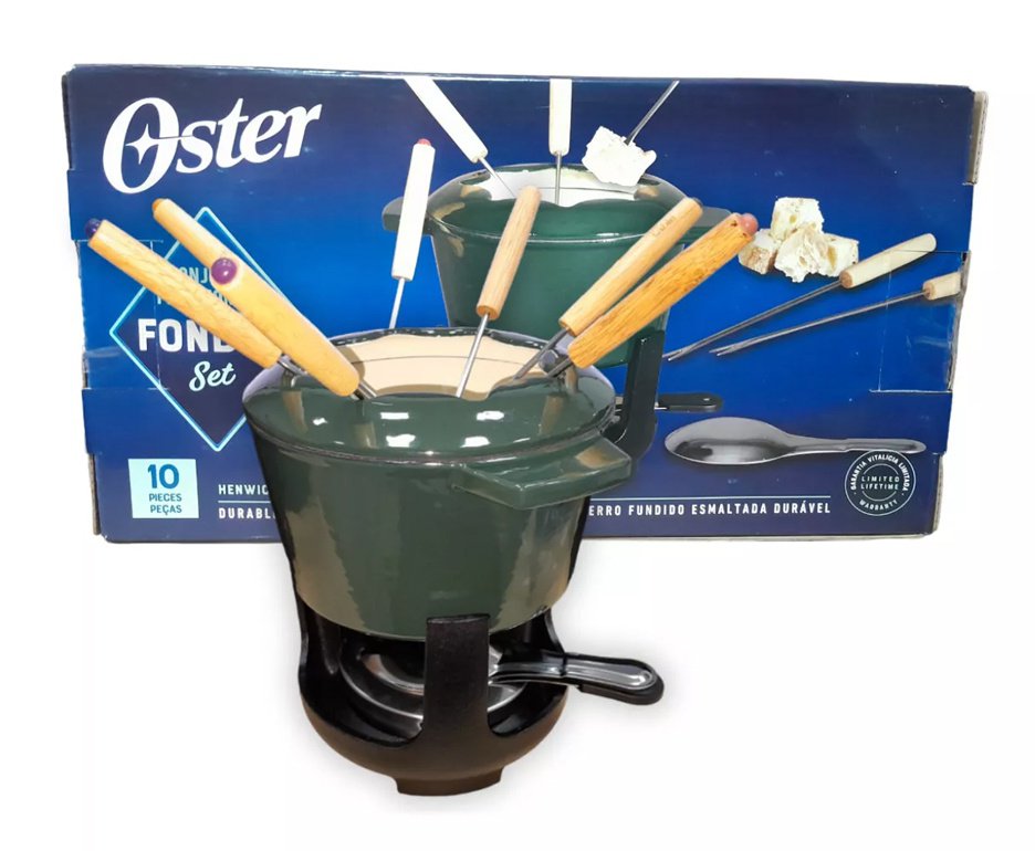 Conjunto para Fondue em Ferro Fundido 10 Peças Verde Bandeira - Oster