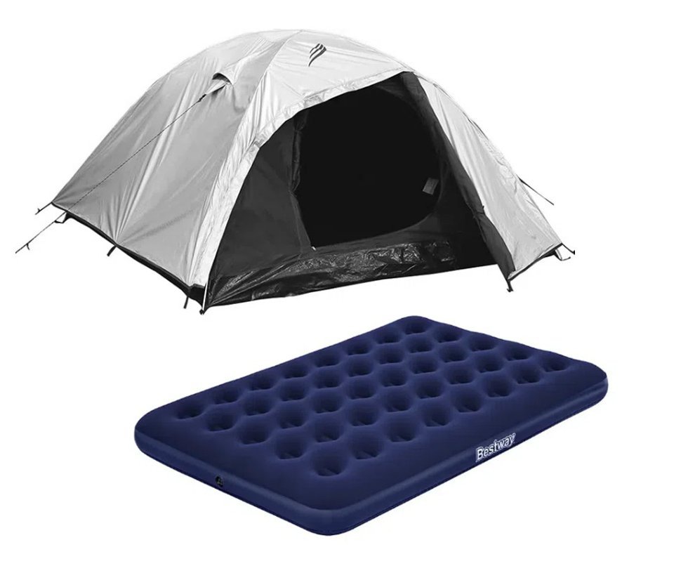 Barraca de camping Onix 4 Pessoas Blackout 2000mm Coluna D'agua - NTK + Colchão Inflável Casal