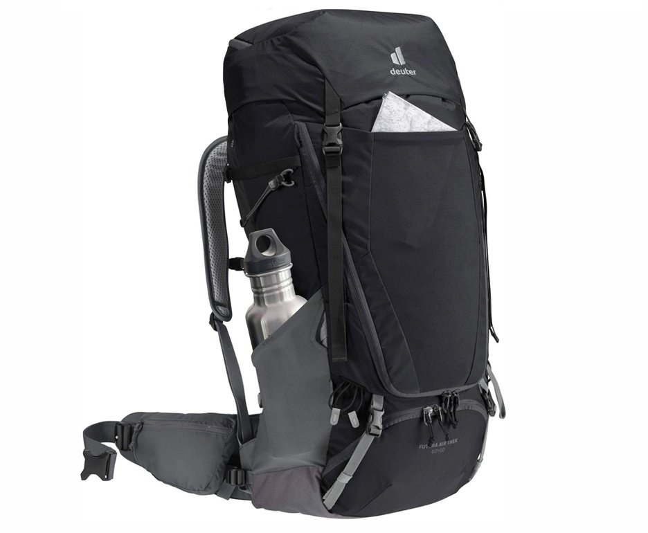 Mochila para Trekking Futura Air Trek 60+10 litros Preta - Deuter