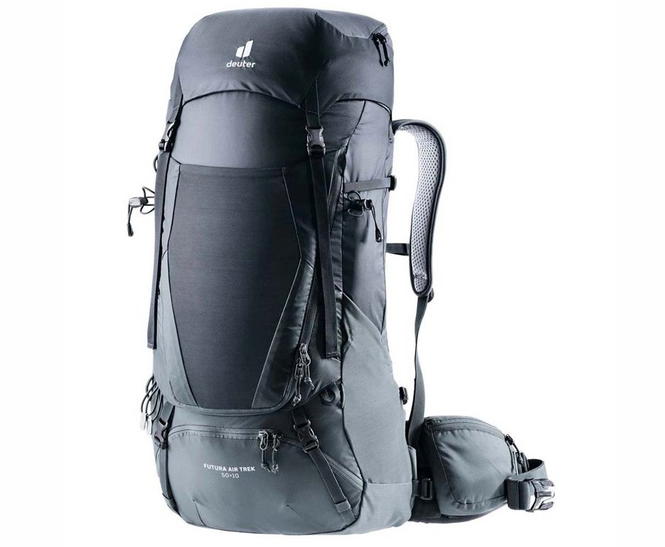 Mochila para trekking Futura Air Trek 50+10 litros Preta - Deuter