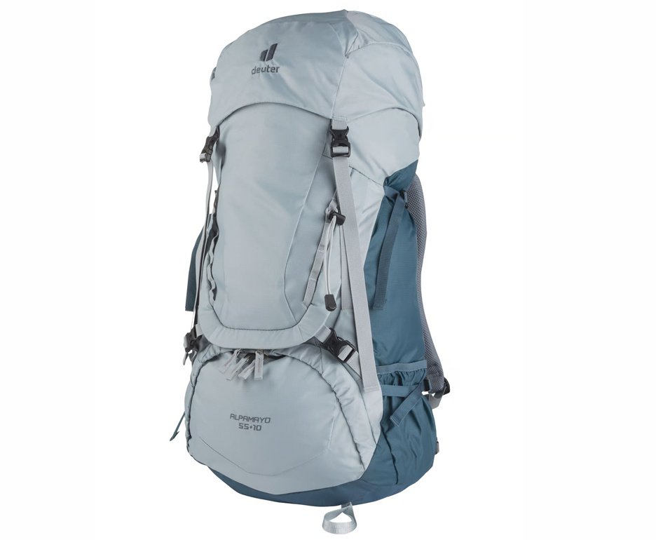 Mochila Alpamayo 55+10L Cinza/Azul Trekking, Trilha, Carga - Deuter