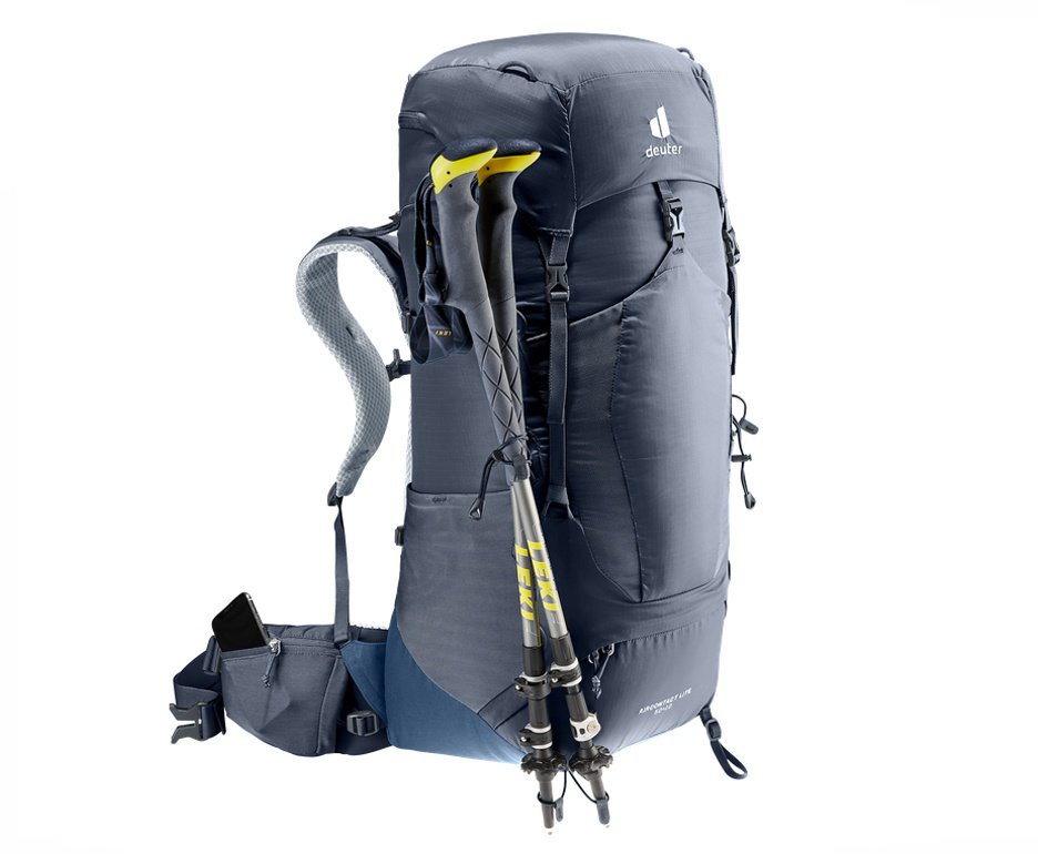 Mochila Aircontact Lite 50+10 litros Preto/Azul -  Deuter