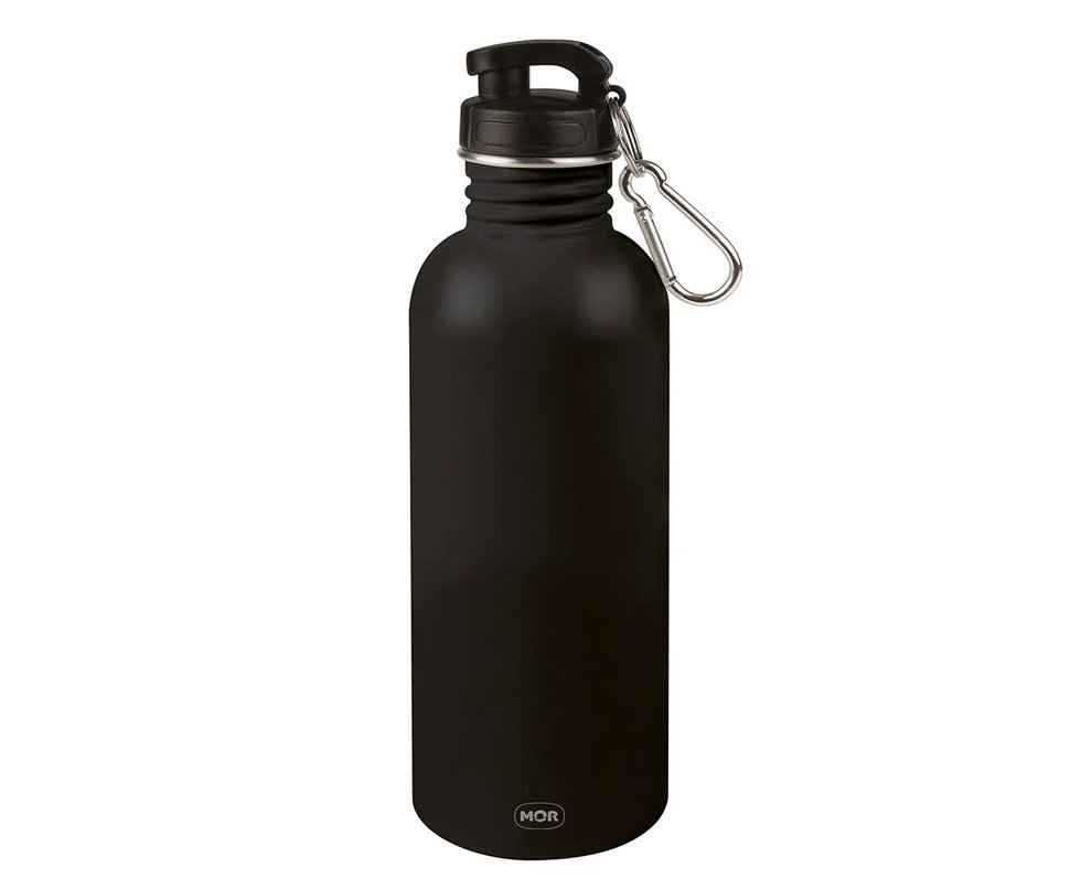 Garrafa 750ml Water To Go Trendy Preta para academia, caminhadas, escritorio - Mor
