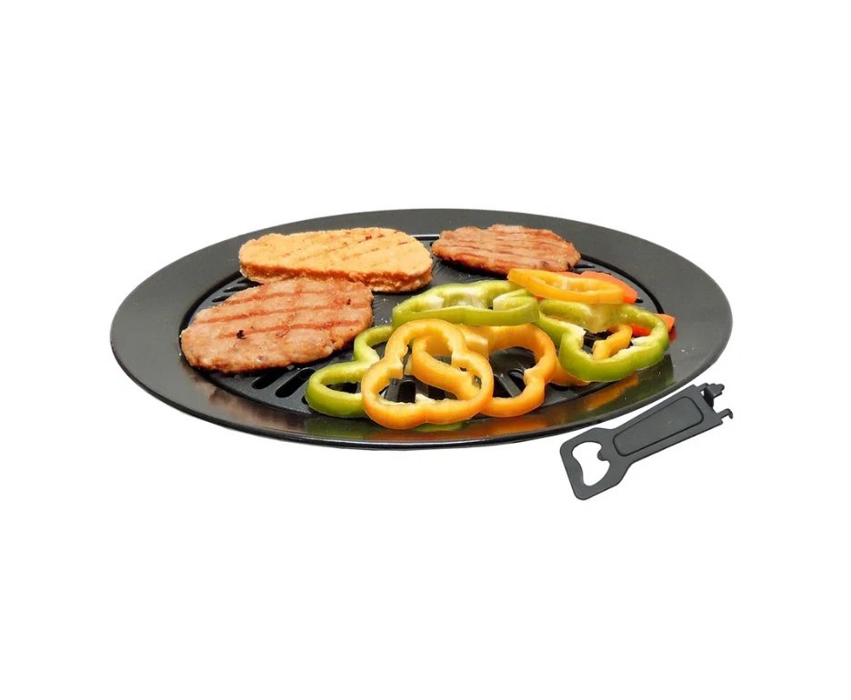 Fogareiro Frontier Portatil Para Cozinha E Camping Branco + Refil + Grill Plate