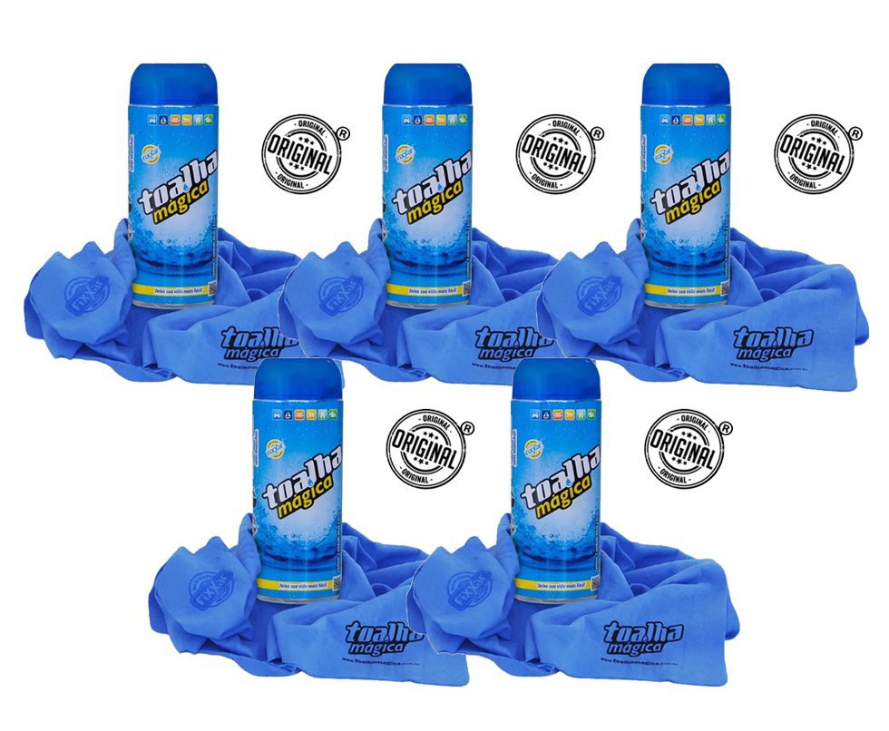Kit 5 Flanela Magica Toalha De Secagem Automotiva Original