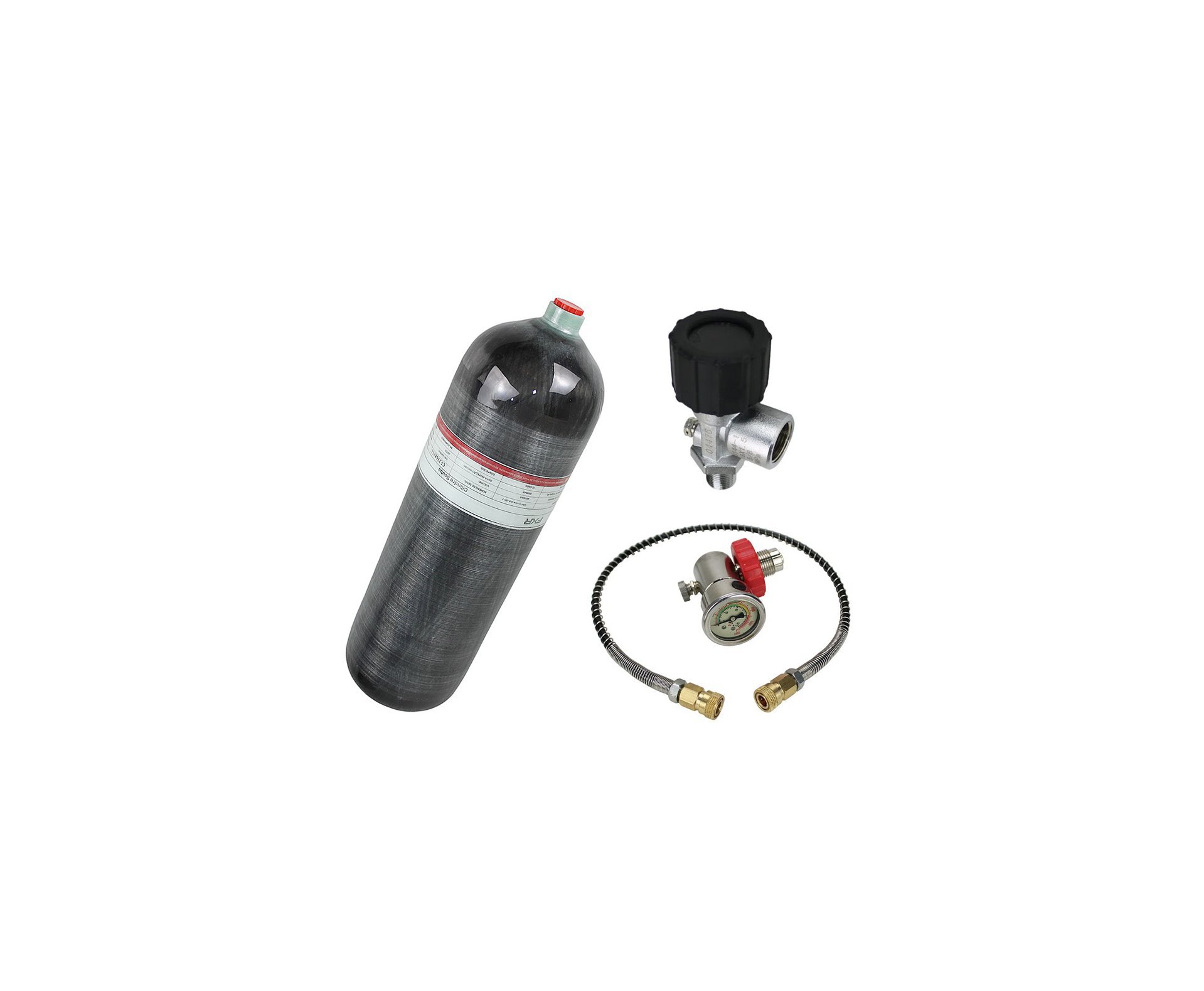 Cilindro Scuba FXR - Carbono 300ba 6,8L + Estação de Recarga DIN + Válvula