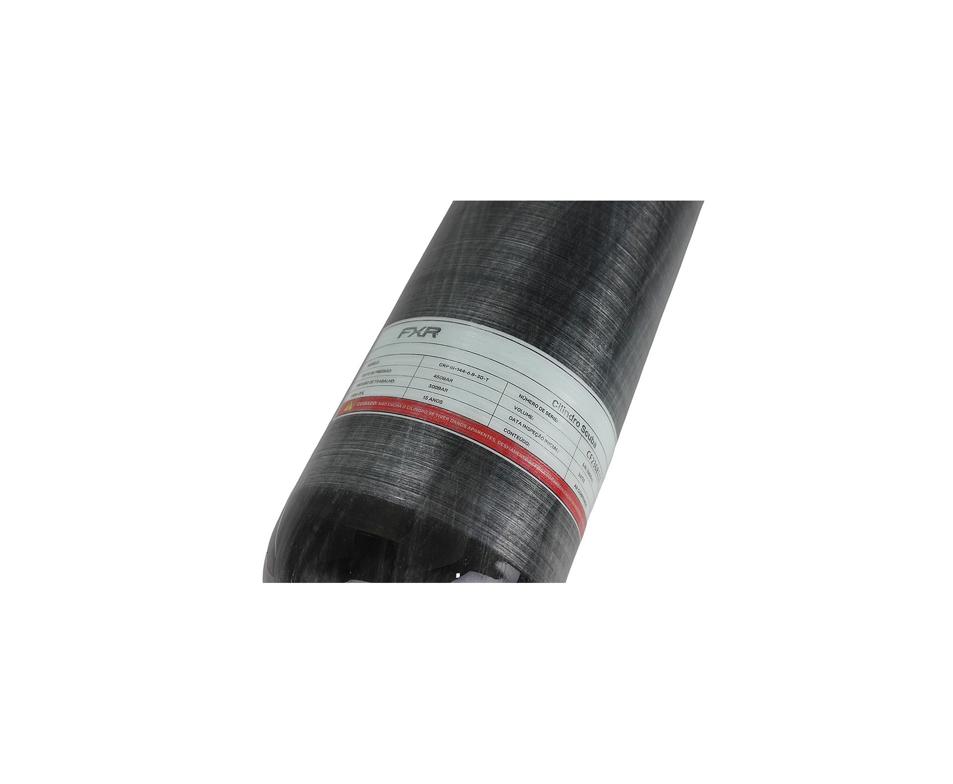 Cilindro Scuba FXR - Carbono 300ba 6,8L + Estação de Recarga DIN + Válvula