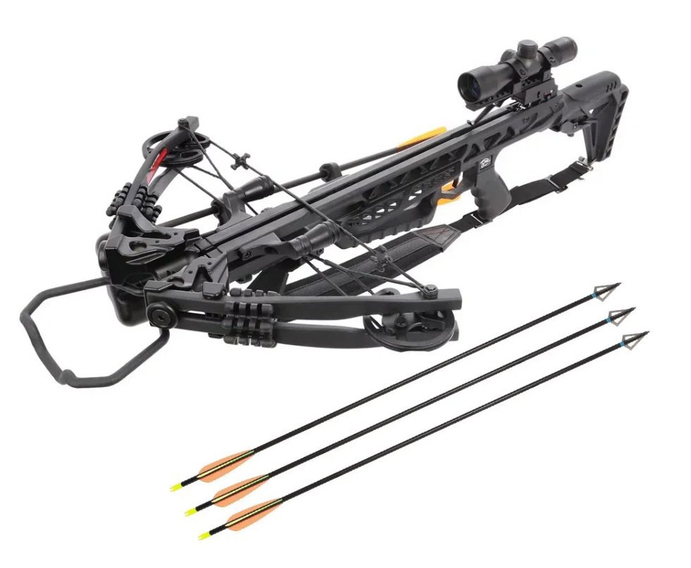 Besta/Balestra Composta MK-XB62BK 185 LBS Hector - ManKung + 03 Flecha Fibra De Carbono