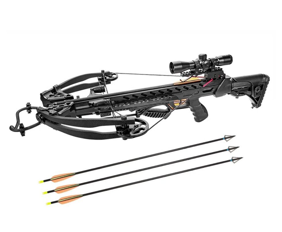 Besta/Balestra Composta Frost Wolf MK-XB56BK 175 LBS - ManKung + 03 Flecha Fibra De Carbono - Mankung