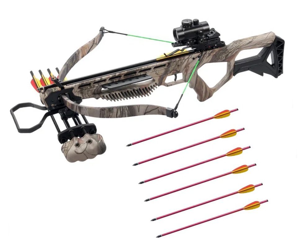 Besta / Balestra Recurva MK-XB25 GODC CAMU 175 LBS - ManKung + Kit 6 Setas Flechas De Alumínio