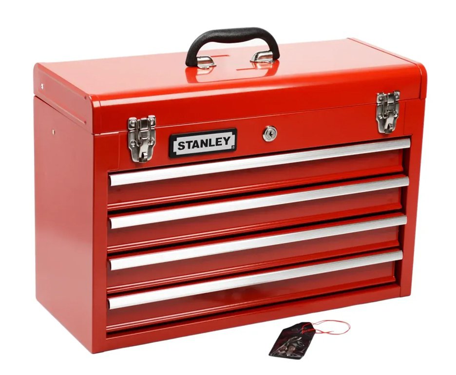 Caixa Tipo Gabinete Stanley c/4 gavetas vermelho  95-604L