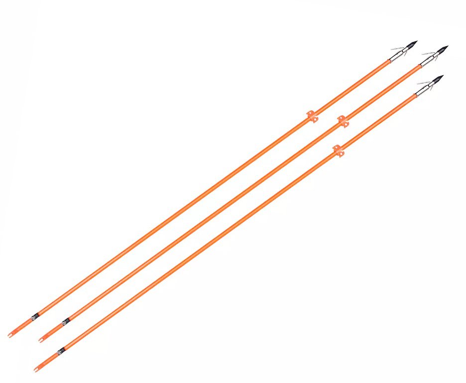 Kit com 03 Flechas de Fibra de Vidro cor Laranja para Pesca Com Arco 8mm / 32'' kit com 3 un - Elong Outdoor