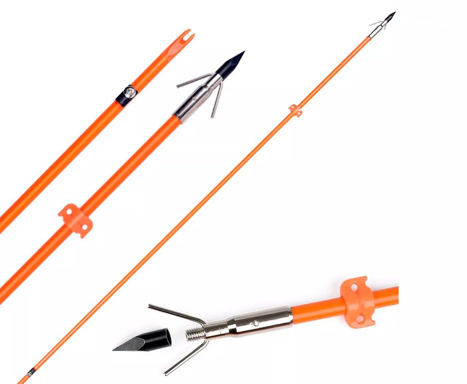 Kit com 03 Flechas de Fibra de Vidro cor Laranja para Pesca Com Arco 8mm / 32'' kit com 3 un - Elong Outdoor