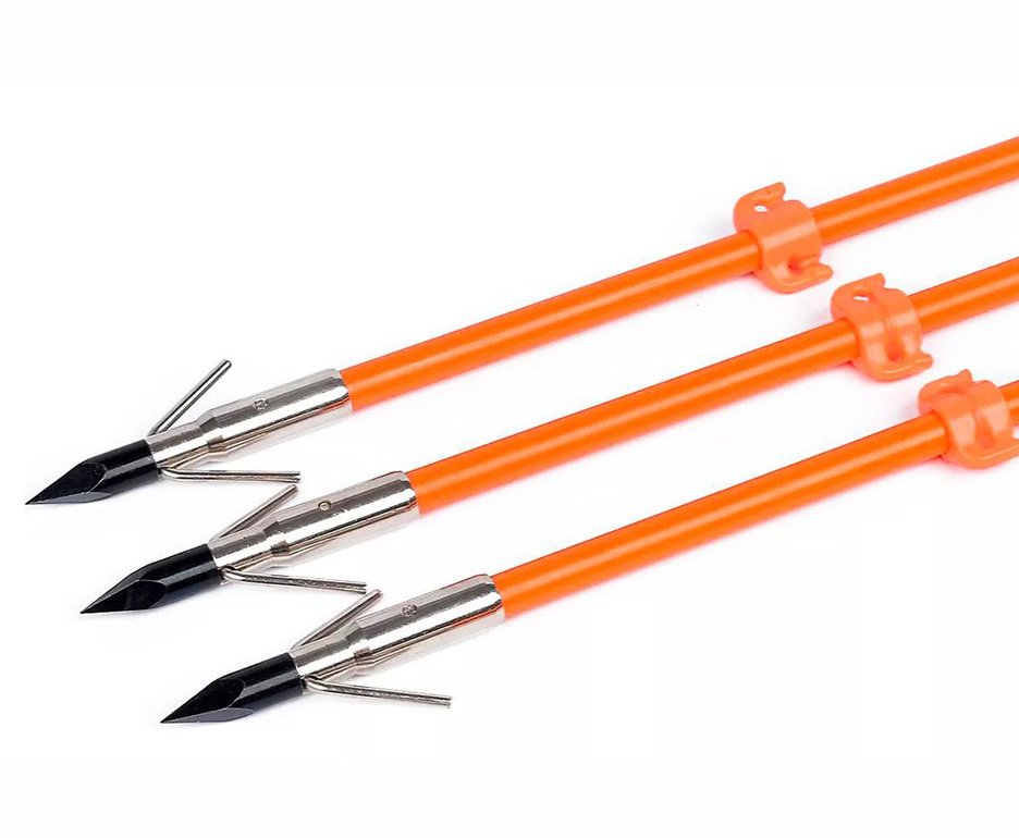 Kit 03 Flechas para pesca com arco Fibra de Vidro 8mm 32'' laranja - Elong Outdoor