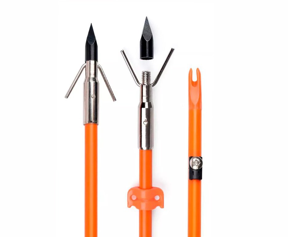 Kit com 03 Flechas de Fibra de Vidro cor Laranja para Pesca Com Arco 8mm / 32'' kit com 3 un - Elong Outdoor