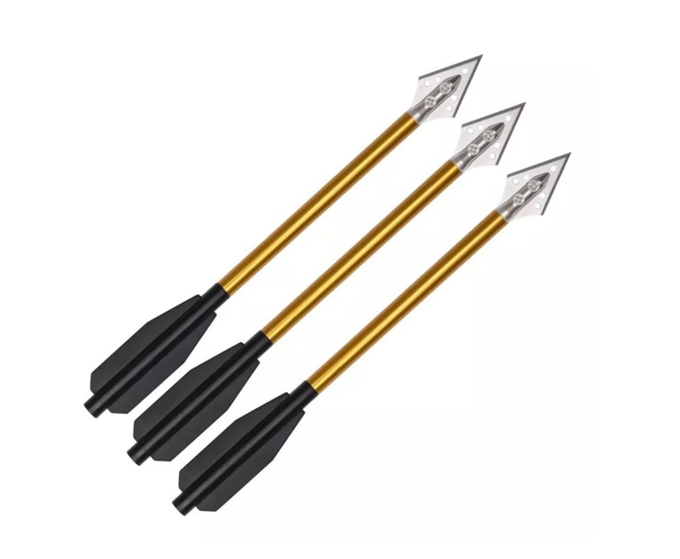 Seta de Aluminio Dourado 16cm Ponteria Fixa de Caça 3 un - Elong