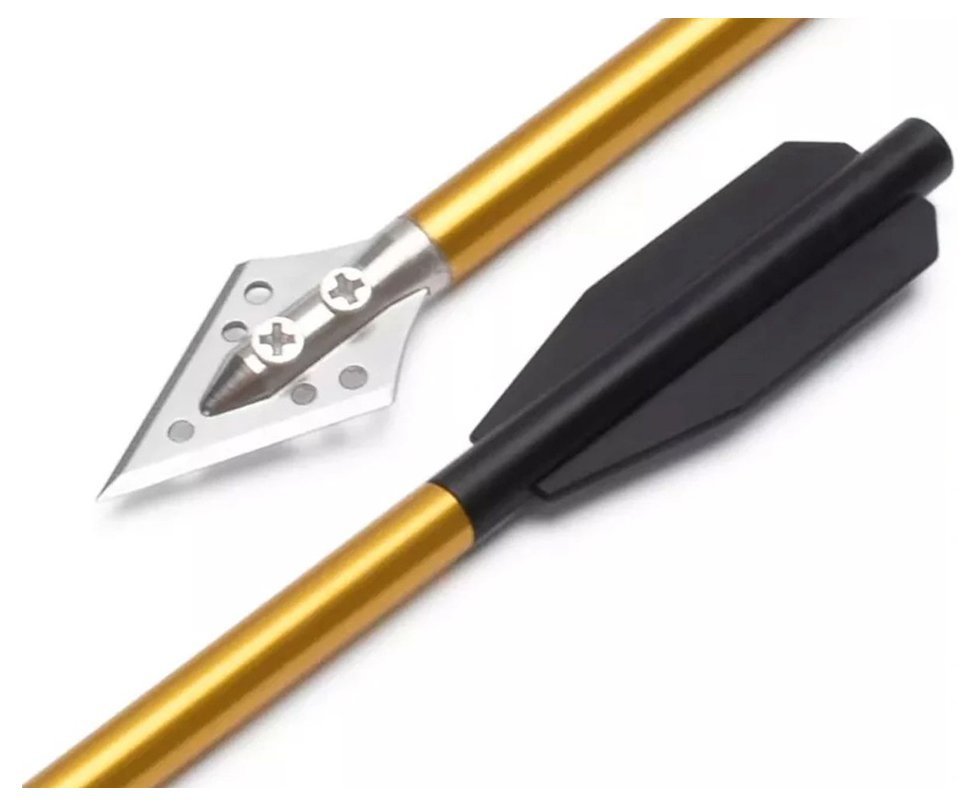 Seta de Aluminio Dourado 16cm Ponteria Fixa de Caça 3 un - Elong