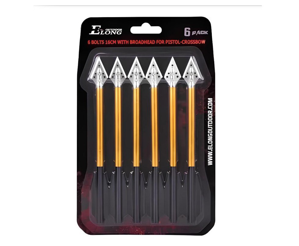 Seta de Alumínio para caça 16cm com 6und ponteira Fixa - Elong Outdoor