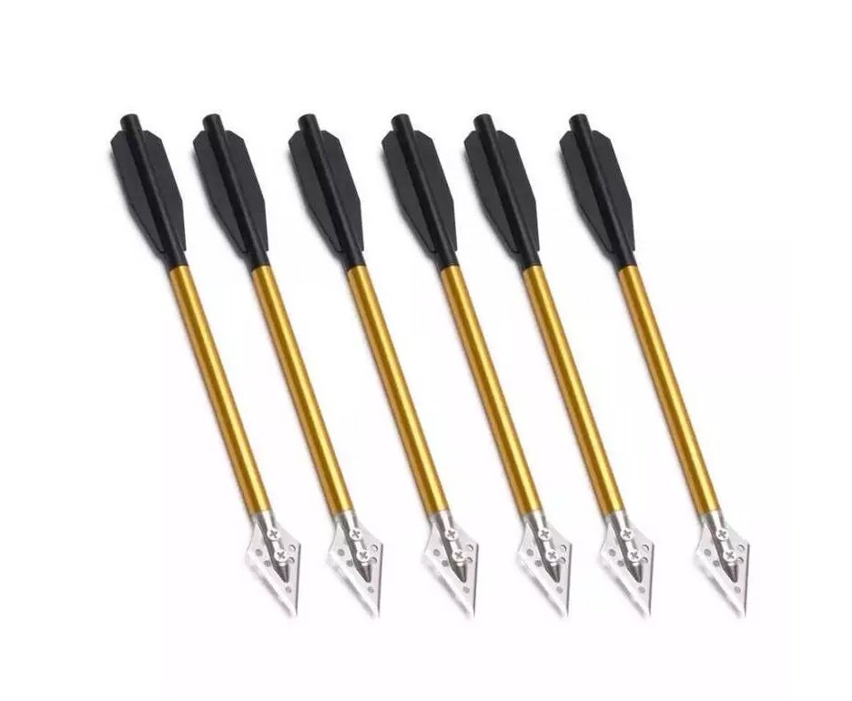 Seta de Aluminio Elong Outdoor Dourado 16cm Ponteria Fixa de Caça 6 un