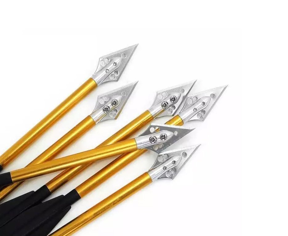 Seta de Aluminio Elong Outdoor Dourado 16cm Ponteria Fixa de Caça 6 un