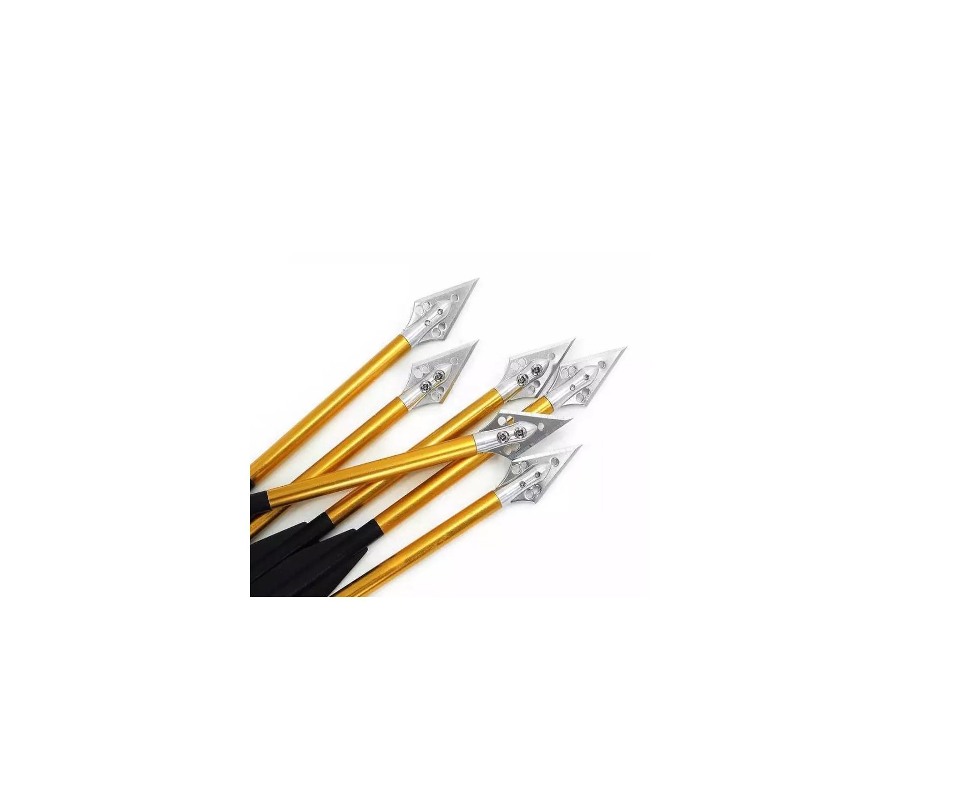 Seta de Aluminio Elong Outdoor Dourado 16cm Ponteria Fixa de Caça 6 un