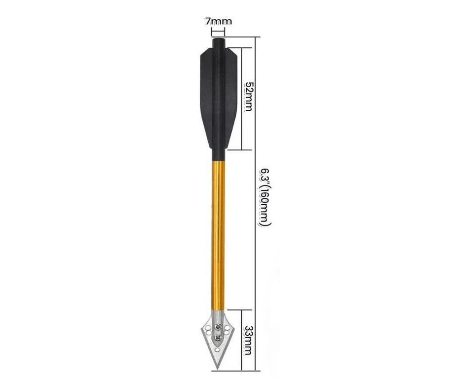 Seta de Aluminio Elong Outdoor Dourado 16cm Ponteria Fixa de Caça 6 un