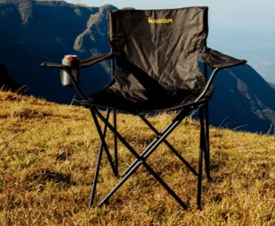 Cadeira praia camping e pesca dobrável Kaypi 110Kg Preta - Hawapi