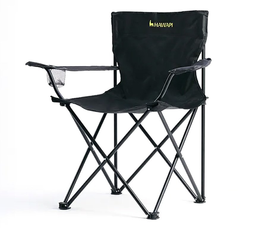 Cadeira praia camping e pesca dobrável Kaypi 110Kg Preta - Hawapi