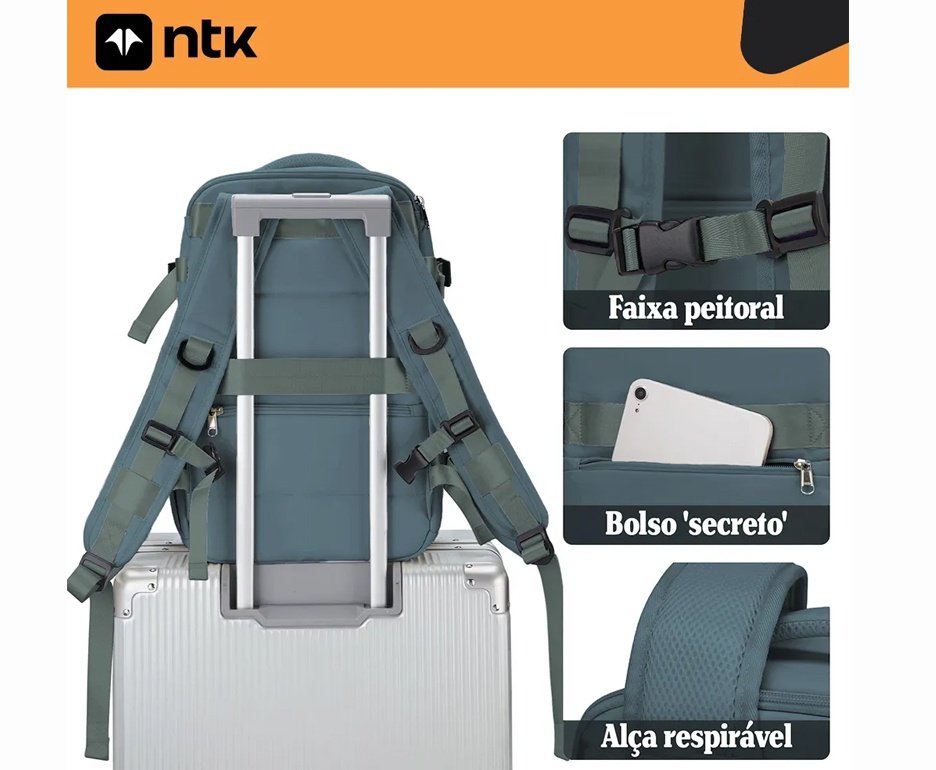 Mochila para Viagem 40L Trip NTK com Compartimento para Notebook