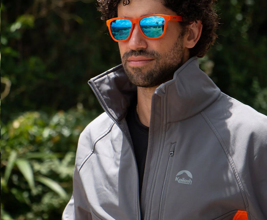 Jaqueta Kailash Softshell Bariloche Masculina Chumbo/Laranja