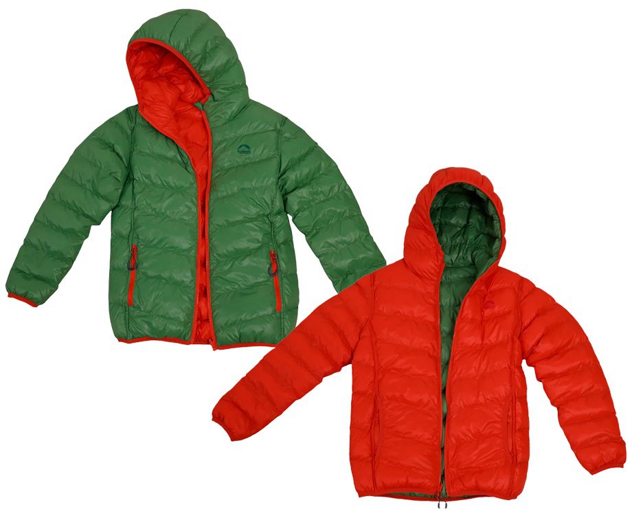 Jaqueta Kailash Puffer Double Patagonia Sintetica Infantil Verde/Laranja Escuro