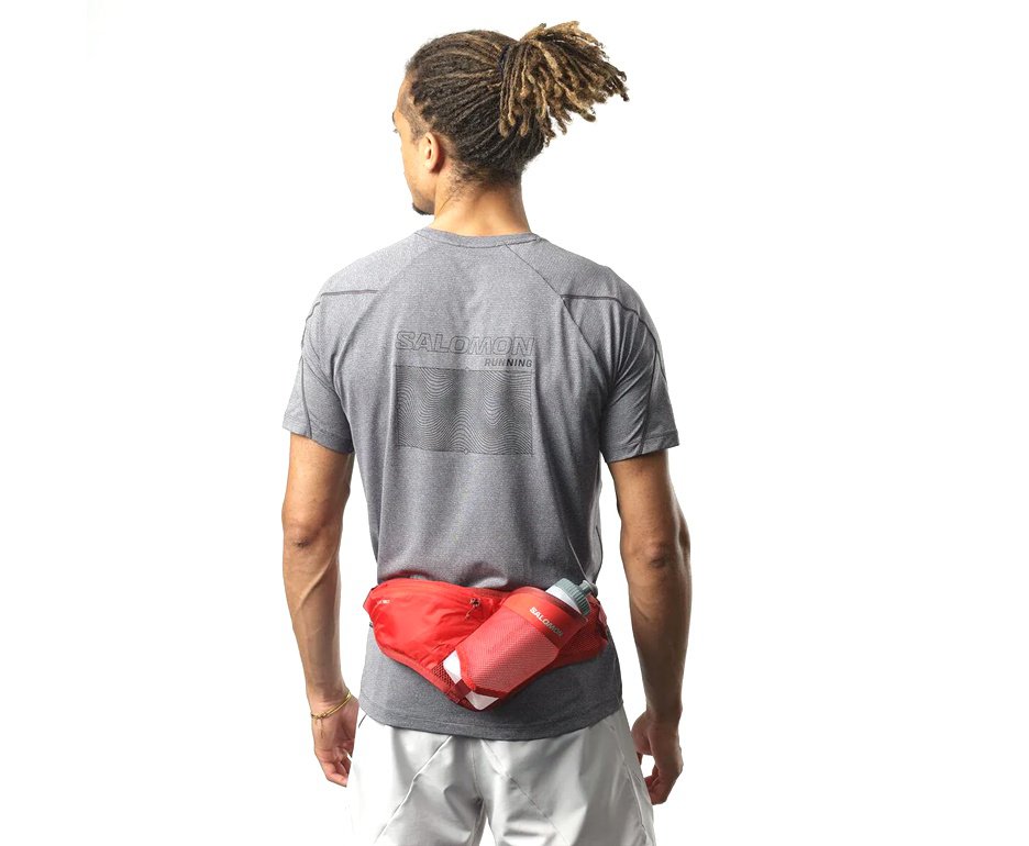 Cinto Hidratação Salomon Active Belt 3D Com Garrafa Vermelho