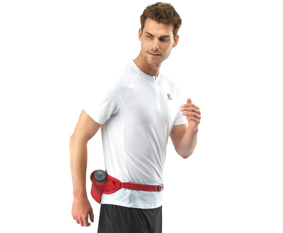 Cinto Hidratação Salomon Active Belt 3D Com Garrafa Vermelho