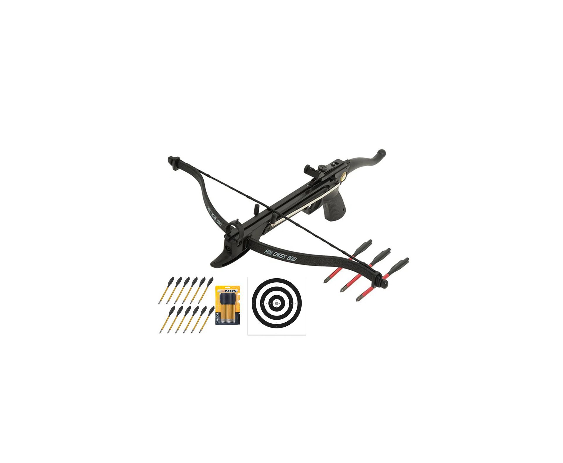 Besta / Balestra Recurvo 80lbs Mk-80A4PL Man Kung + Kit 12 Setas de Alumínio + Alvos