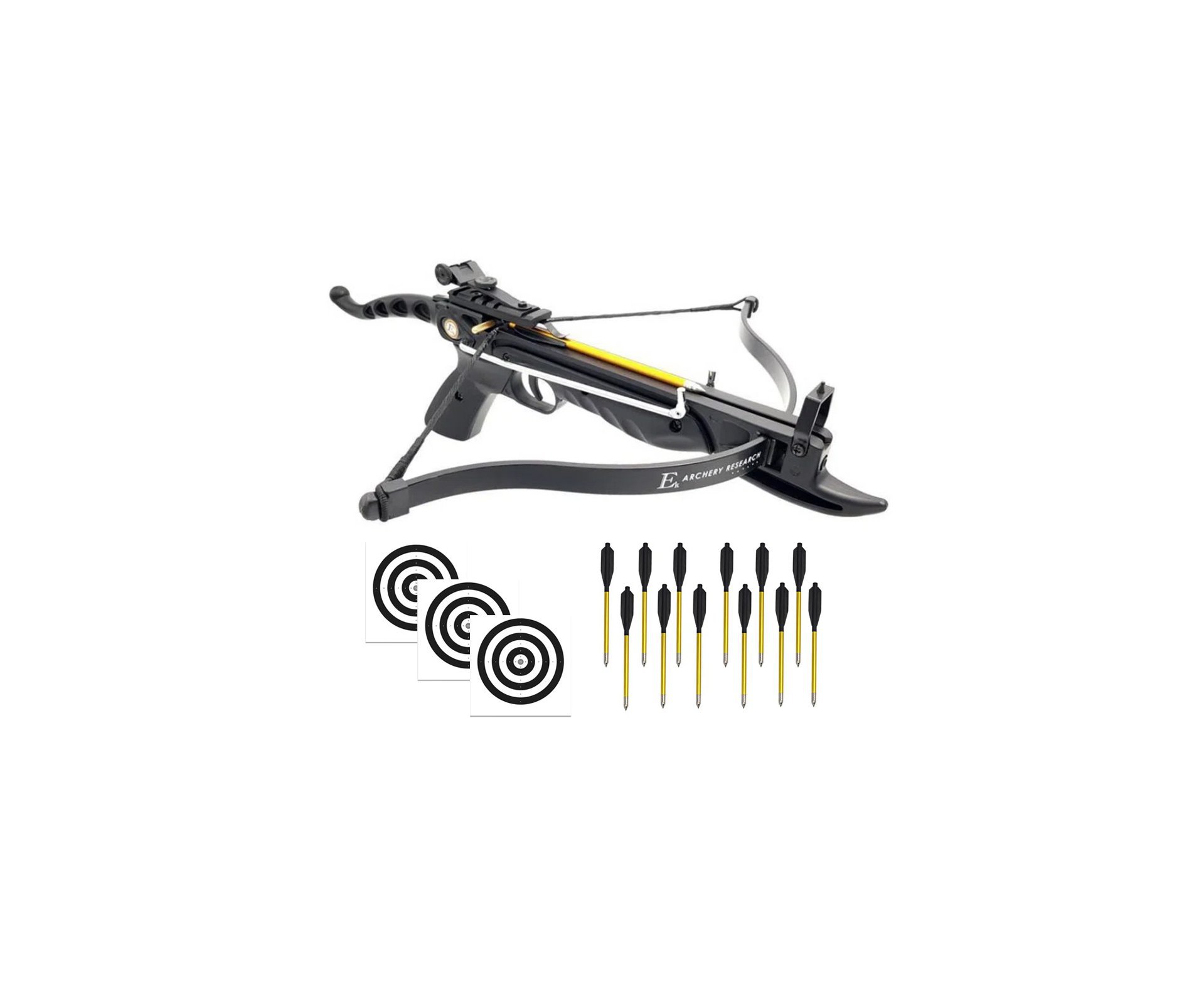 Besta / Balestra 80 libras Cobra De Luxe - EK Archery + Kit 12 Setas De Alumínio + Alvos