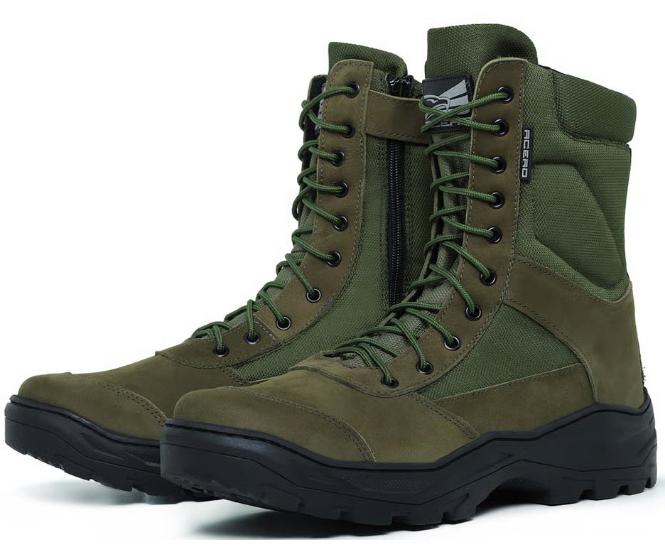 Bota Coturno Acero Selva Nobuck Padrão EB Verde Oliva Zíper