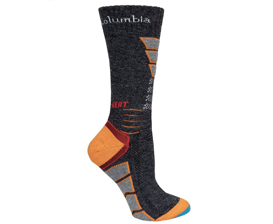 Meia Columbia Omni-Heat™ Hiking Crew Charcoal - Tecnica
