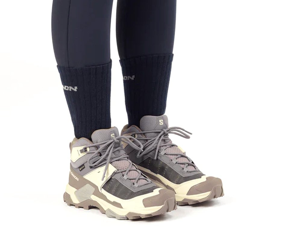 Bota Salomon Feminina X Ultra 5 Mid GORE-TEX - Excali/Iron/Gull