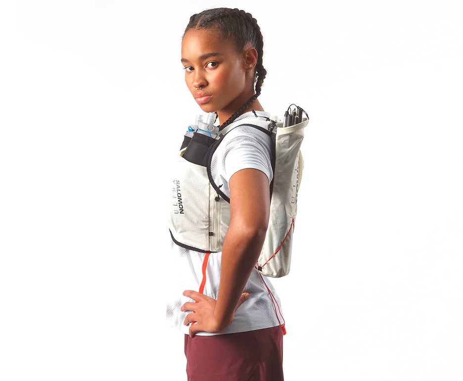 Porta Bastão para Caminhada Salomon Custom Quiver Ultra - Vanilla Ice/Black