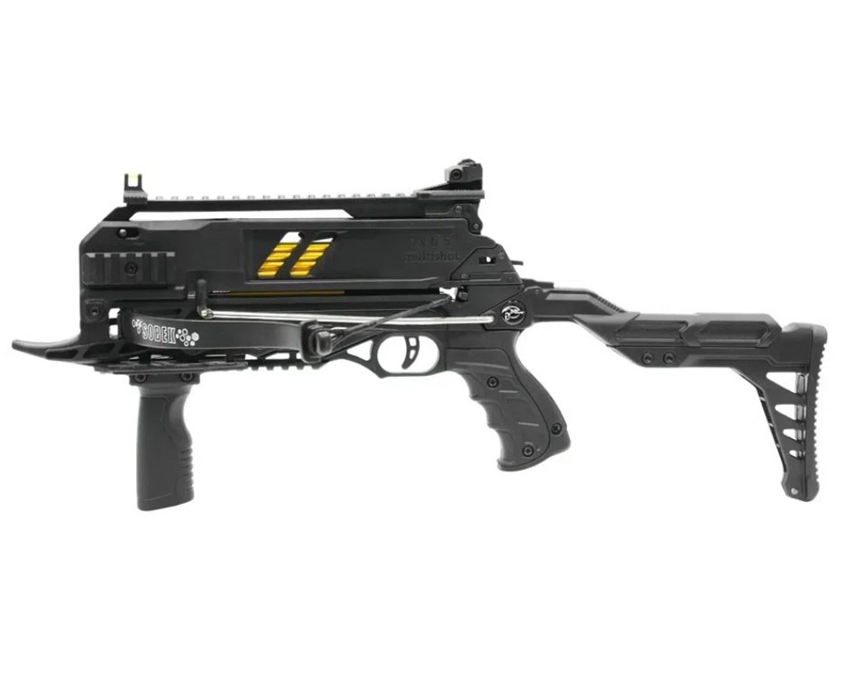 Balestra Besta MK-TCS3-BK 80 Libras com carregador 7 setas - Man Kung + Alvos + Kit Setas + Mochila/Capa