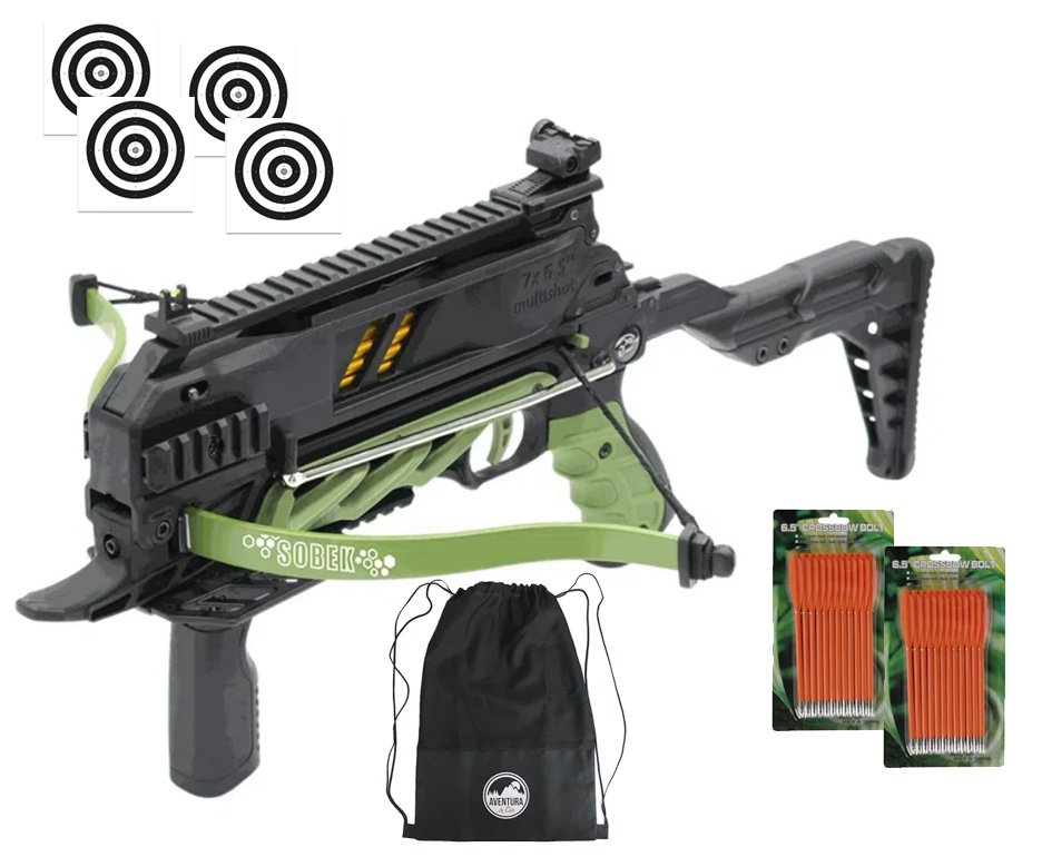 Balestra Besta MK-TCS3-G 80 Libras com carregador 7 setas - Man Kung + Alvos + Kit Setas + Mochila/Capa