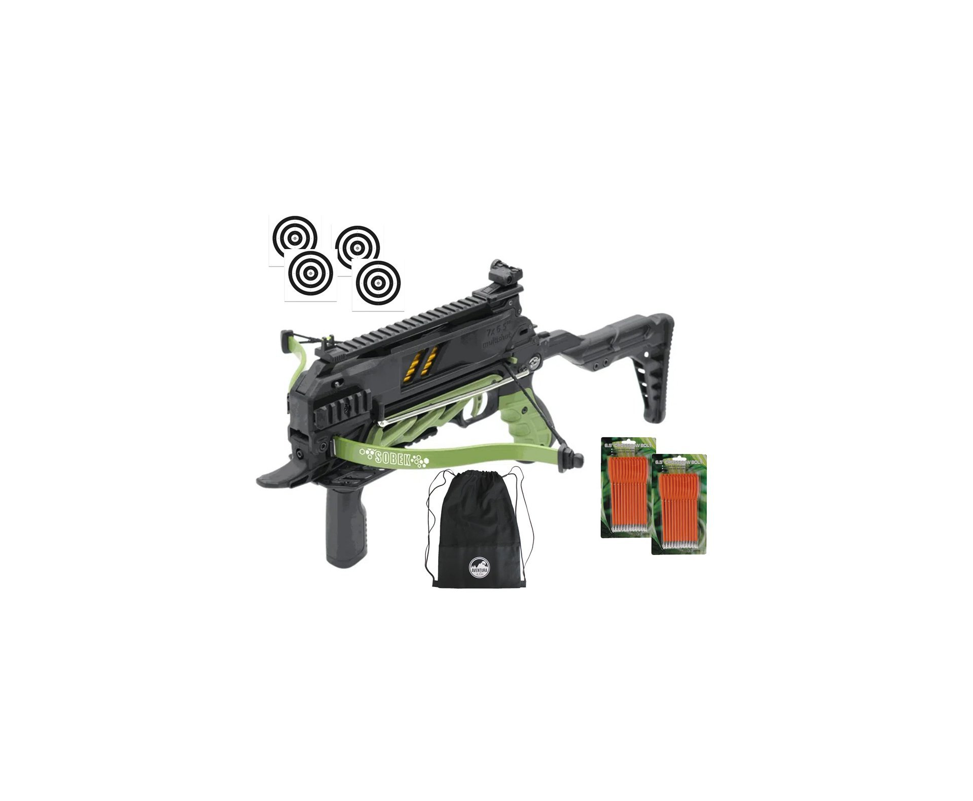 Balestra Besta MK-TCS3-G 80 Libras com carregador 7 setas - Man Kung + Alvos + Kit Setas + Mochila/Capa