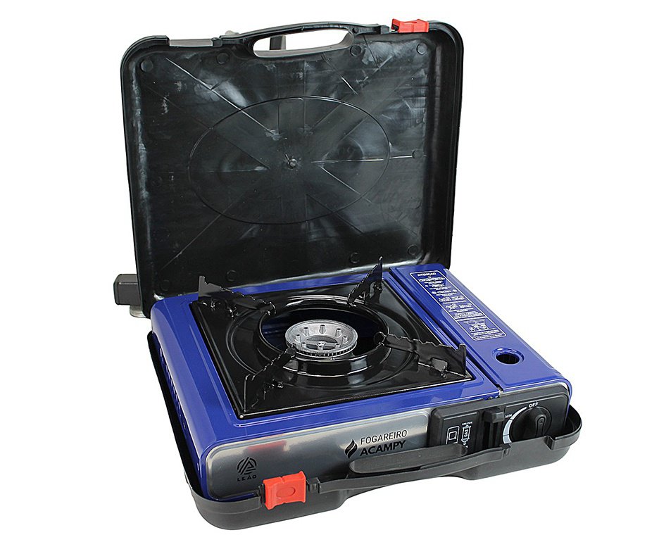 Fogareiro Portatil Leão para Cartucho de Gas com Maleta