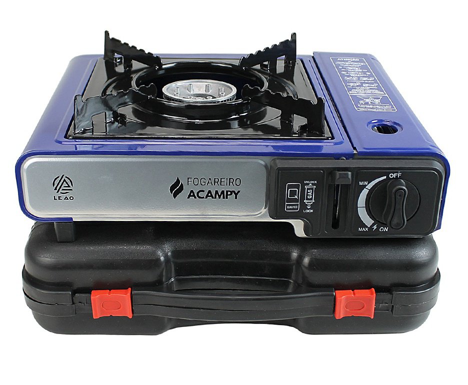 Fogareiro Portatil Leão para Cartucho de Gas com Maleta