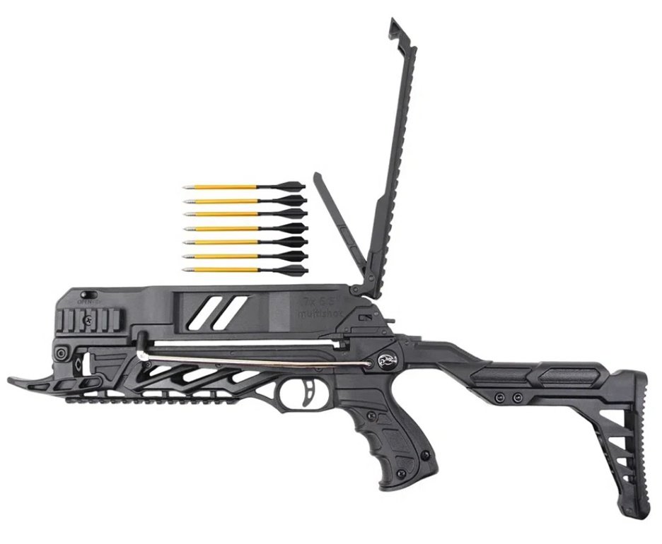 Balestra Besta MK-TCS3-BK 80 Libras com carregador 7 setas - Man Kung + Alvos + Red Dot + Kit Setas