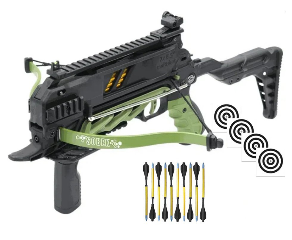 Balestra Besta MK-TCS3-G 80 Libras com carregador 7 setas - Man Kung + Alvos + Kit Setas