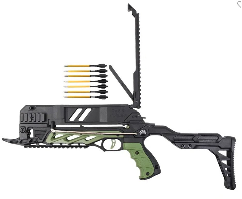 Balestra Besta MK-TCS3-G 80 Libras com carregador 7 setas - Man Kung + Alvos + Kit Setas