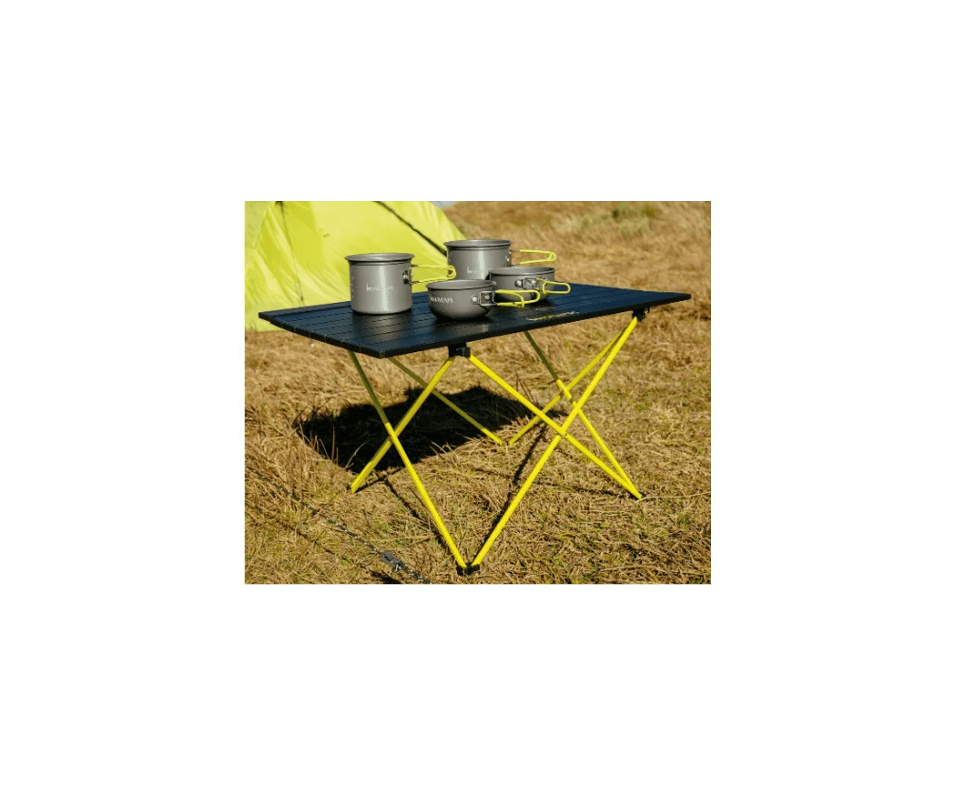 Conjunto de Panelas Camping Hawapi 4 Peças Ultraleve Verde Limão