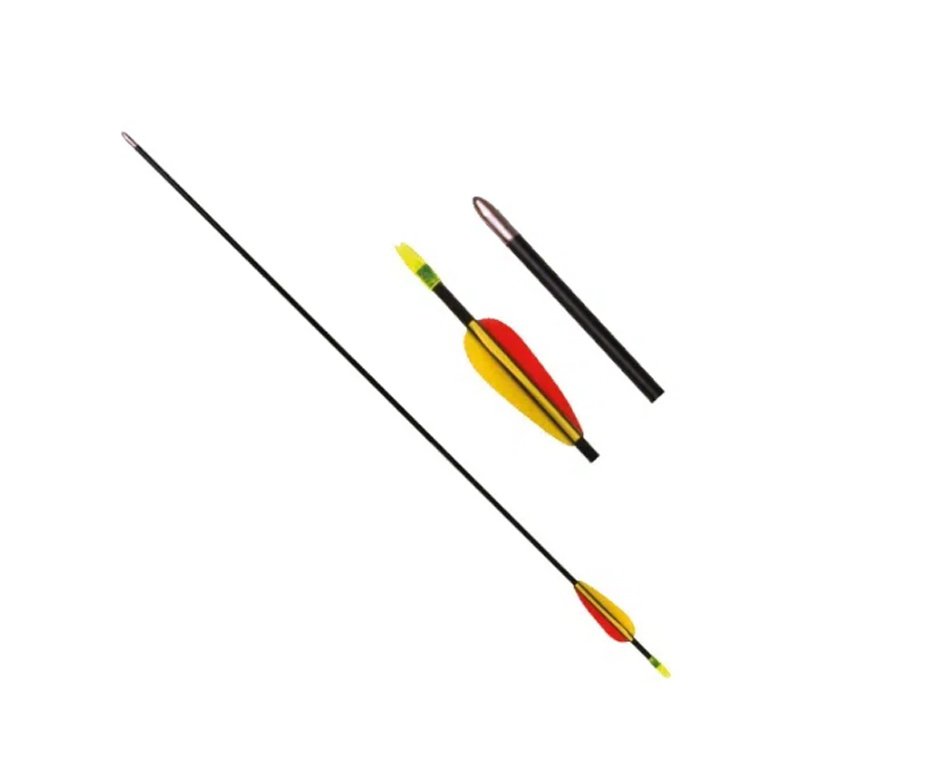 Arco Recurvo de Madeira 70'' / 30LBS Destro - Nika Archery + 3 Flechas De Fibra Vidro 30" + Cera Lubrificante