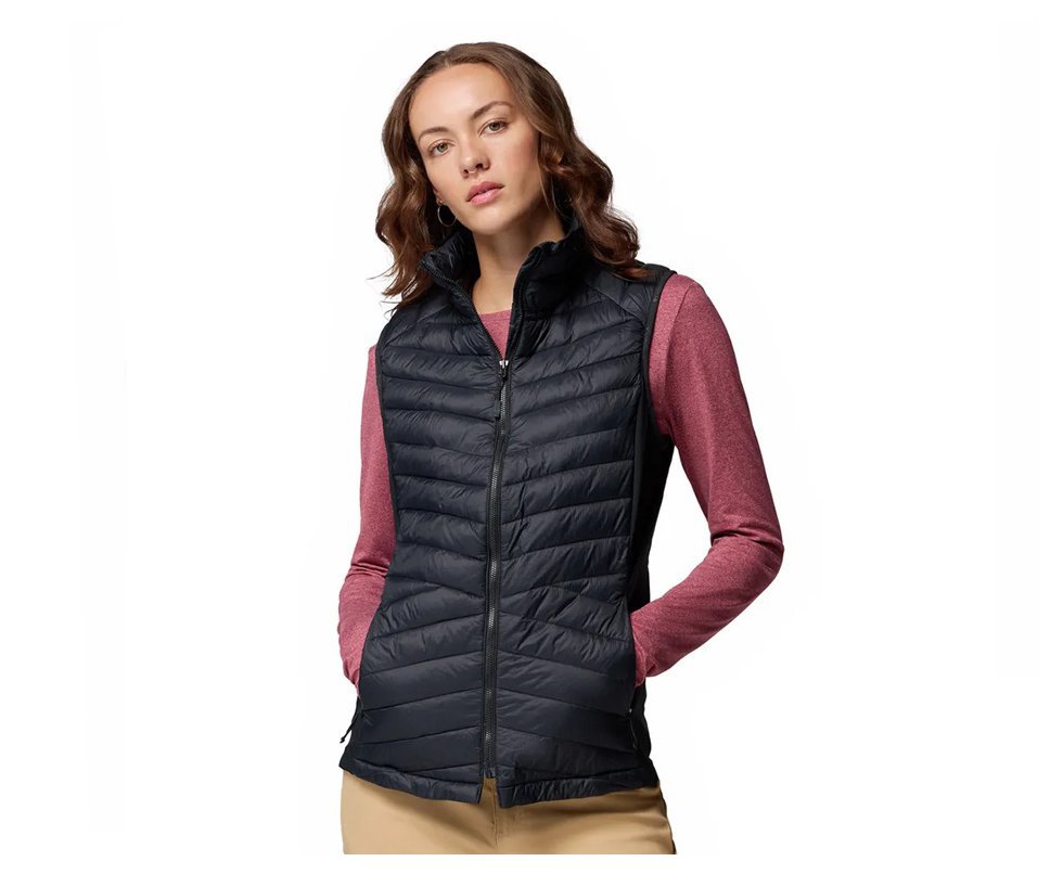Colete Columbia Feminino Powder Pass III Hybrid Vest -Black